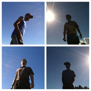 The boys on a sunny afternoon of trials. Clockwise from top left: Kahlil, Geoff, Ryan, Evan